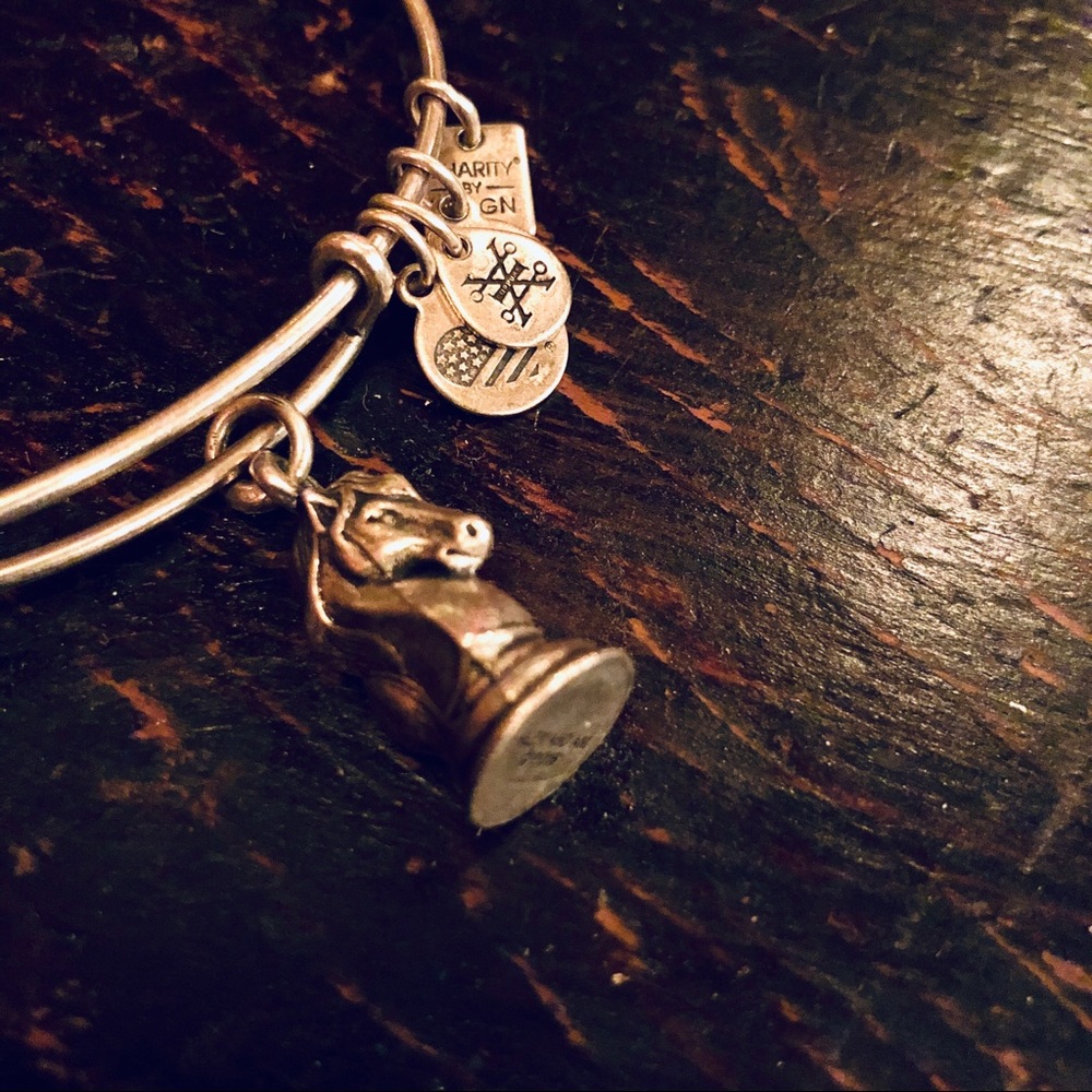 Alex & Ani Silver Knight Chess Piece Bangle